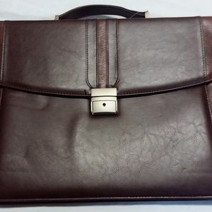 Brown Leather Briefcase 10 Pcs Wholesale